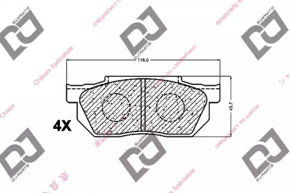 Комплект тормозных колодок DJ PARTS BP1210